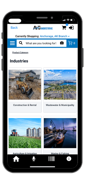 ARG Industrial app Industries grid