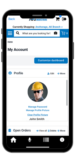 My Account dashboard