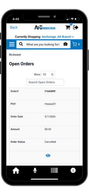 View Quotes open orders list