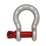 Crosby G-209 Red Carbon Steel Screw Pin Anchor Shackle, 1-1/2 in, 17 ton